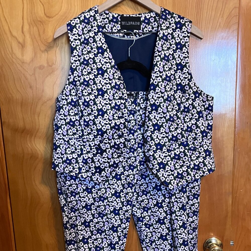 Wildfang Floral Vest L and Pants 10